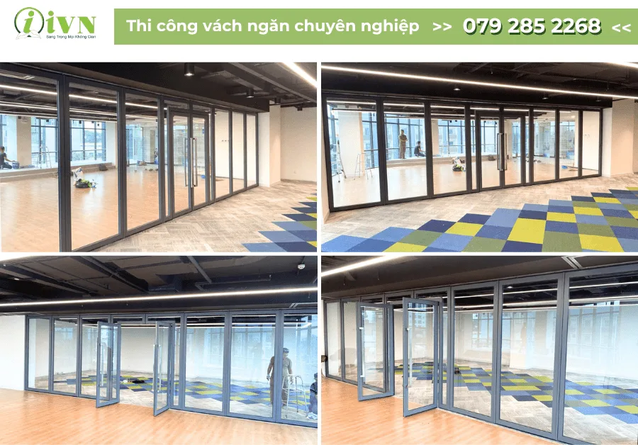 dự án thi công vách ngăn di động kính tại Văn phòng TTC Tây Ninh