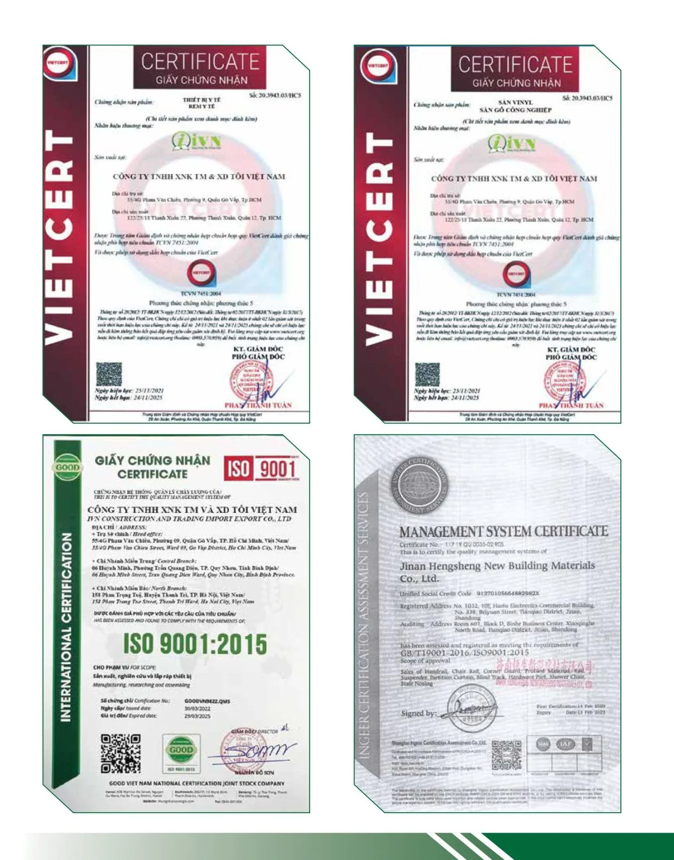 chứng chỉ chứng nhận sản phẩm iVN