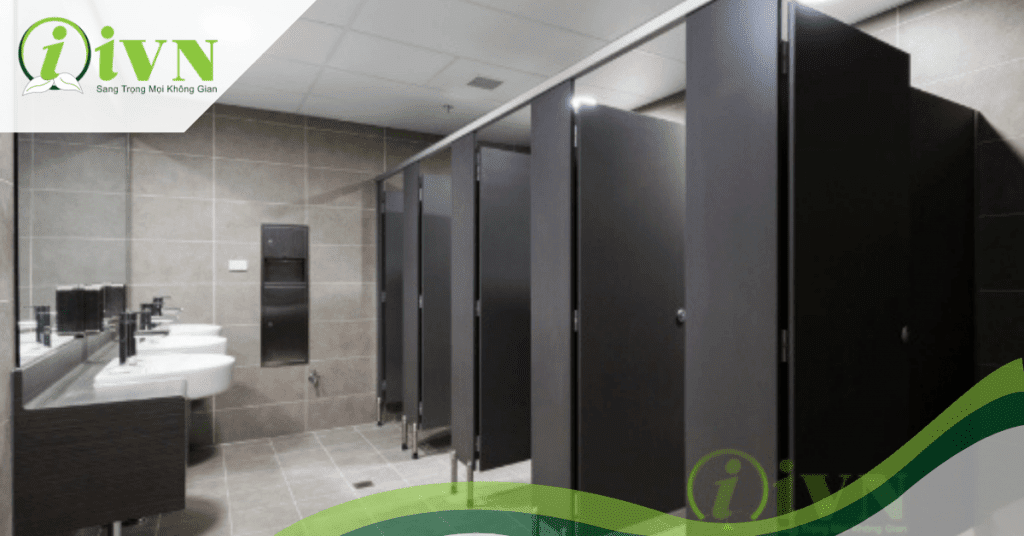 Thi công vách ngăn vệ sinh tại trung tâm thương mại