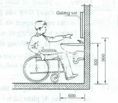 Lắp đặt chậu rửa phù hợp với tầm với của người khuyết tật