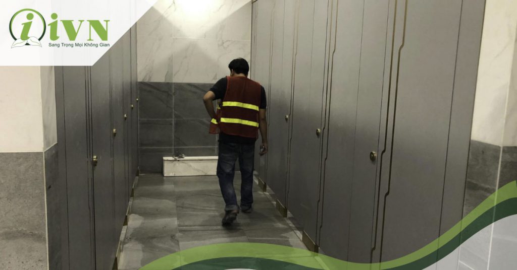 Công trình vách ngăn vệ sinh sang trọng tại Tòa nhà Zone 2A Đại Quang Minh