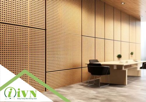 Phòng Họp Trực Tuyến Riêng Tư Tuyệt Đối Với Gỗ Tiêu Âm Đục Lỗ