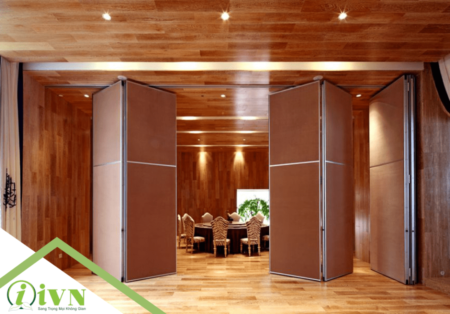 Vách ngăn di động kiểu hiện đại chia đôi không gian lớn tại Bạc Liêu