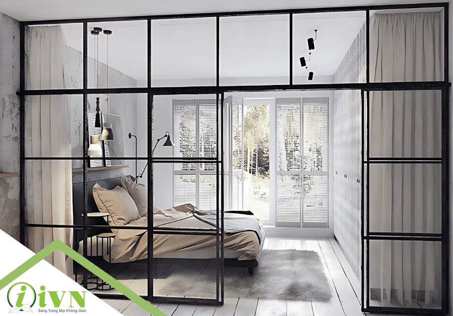 Vách ngăn di động kiểu hiện đại chia đôi không gian lớn tại Gia Lai