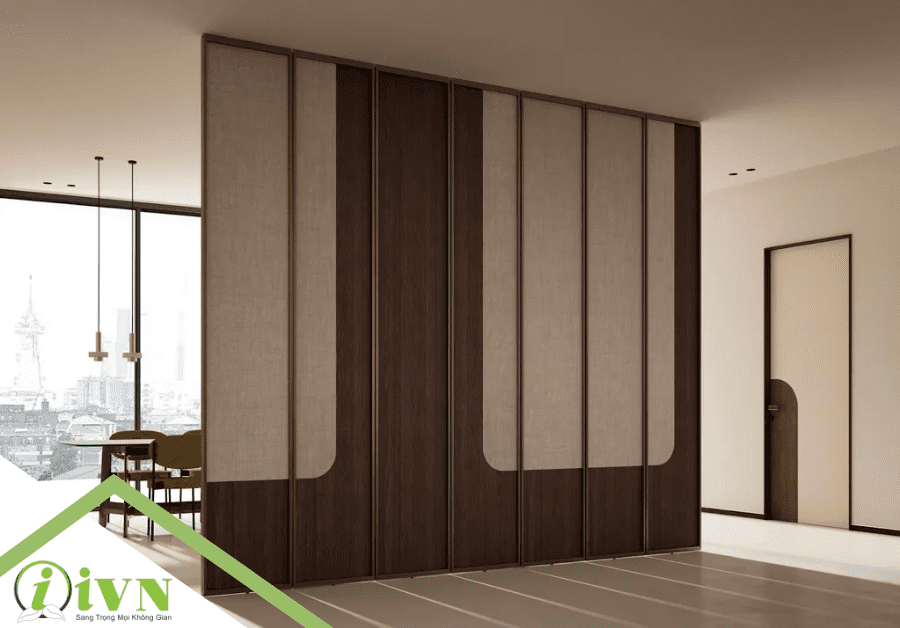 Vách ngăn di động kiểu hiện đại chia đôi không gian lớn tại Cà Mau