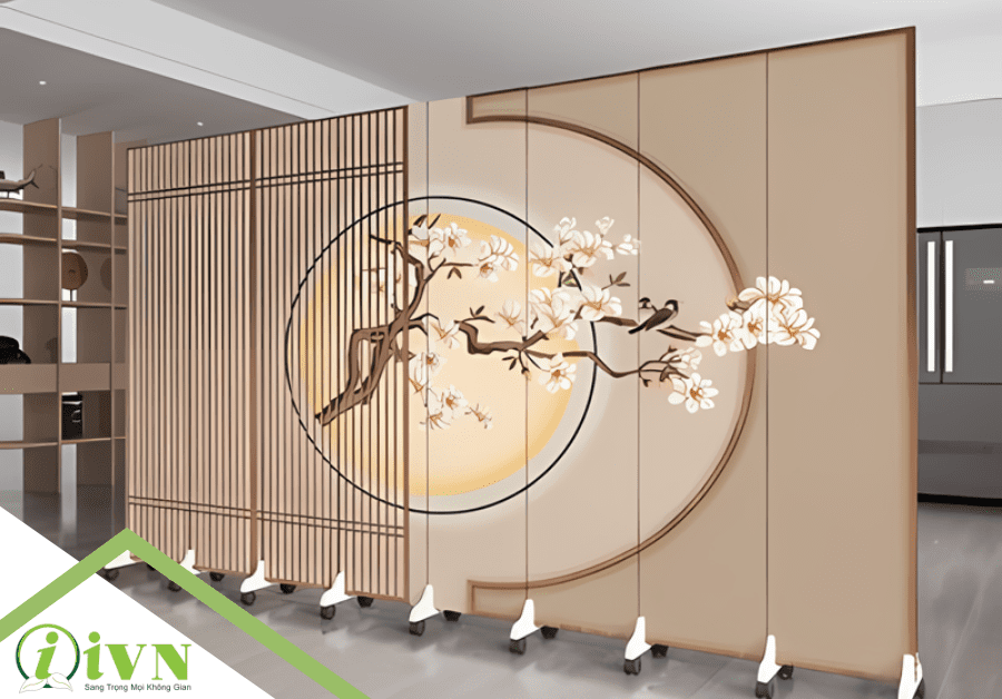 Vách ngăn di động kiểu hiện đại chia đôi không gian lớn tại Bến Tre
