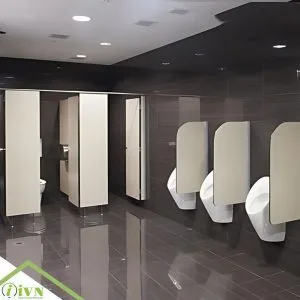 TẤM VÁCH NGĂN VỆ SINH COMPACT HPL GHI/KEM KÍCH THƯỚC 1530*1830