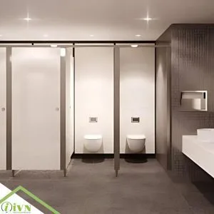 TẤM VÁCH NGĂN VỆ SINH COMPACT HPL GHI/KEM KÍCH THƯỚC 1220*1830