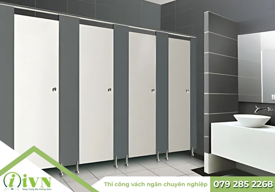 Chân đế inox của vách ngăn nhà vệ sinh tại Nam Định