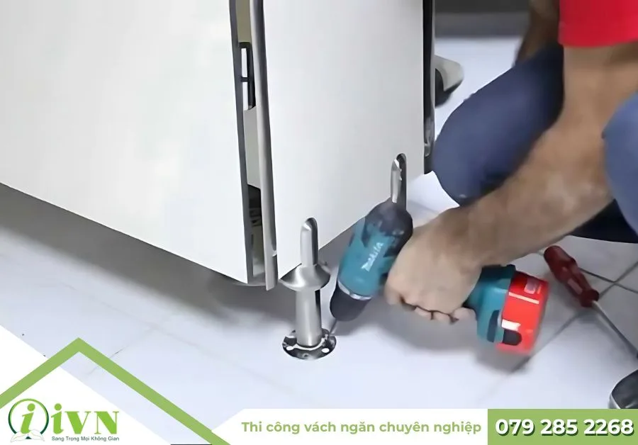 thi công lắp đặt vách ngăn vệ sinh compact tại công trình