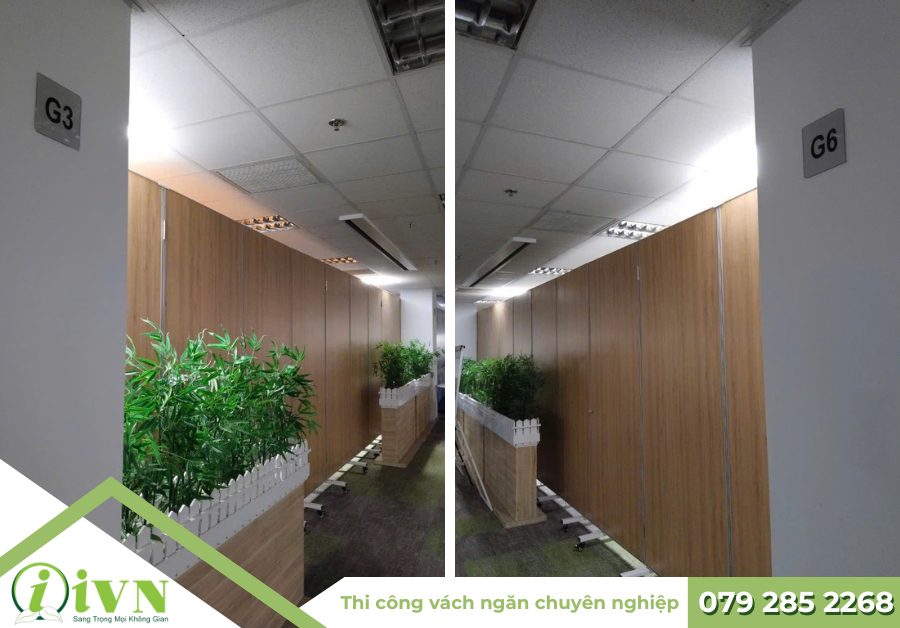 vách ngăn di động có bánh xe toà nhà intel khu công nghệ cao
