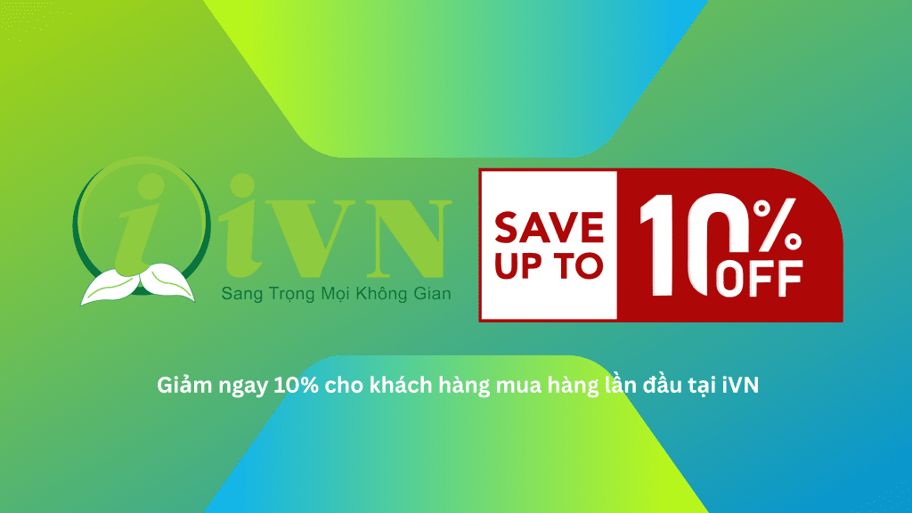 Banner khuyến mãi iVN giảm 10% cho khách hàng đầu tiên