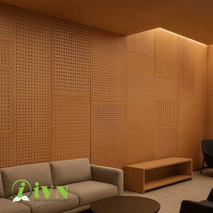 TẤM TIÊU ÂM ĐỤC GỖ DÀNH CHO PHÒNG KHÁCH GIA ĐÌNH